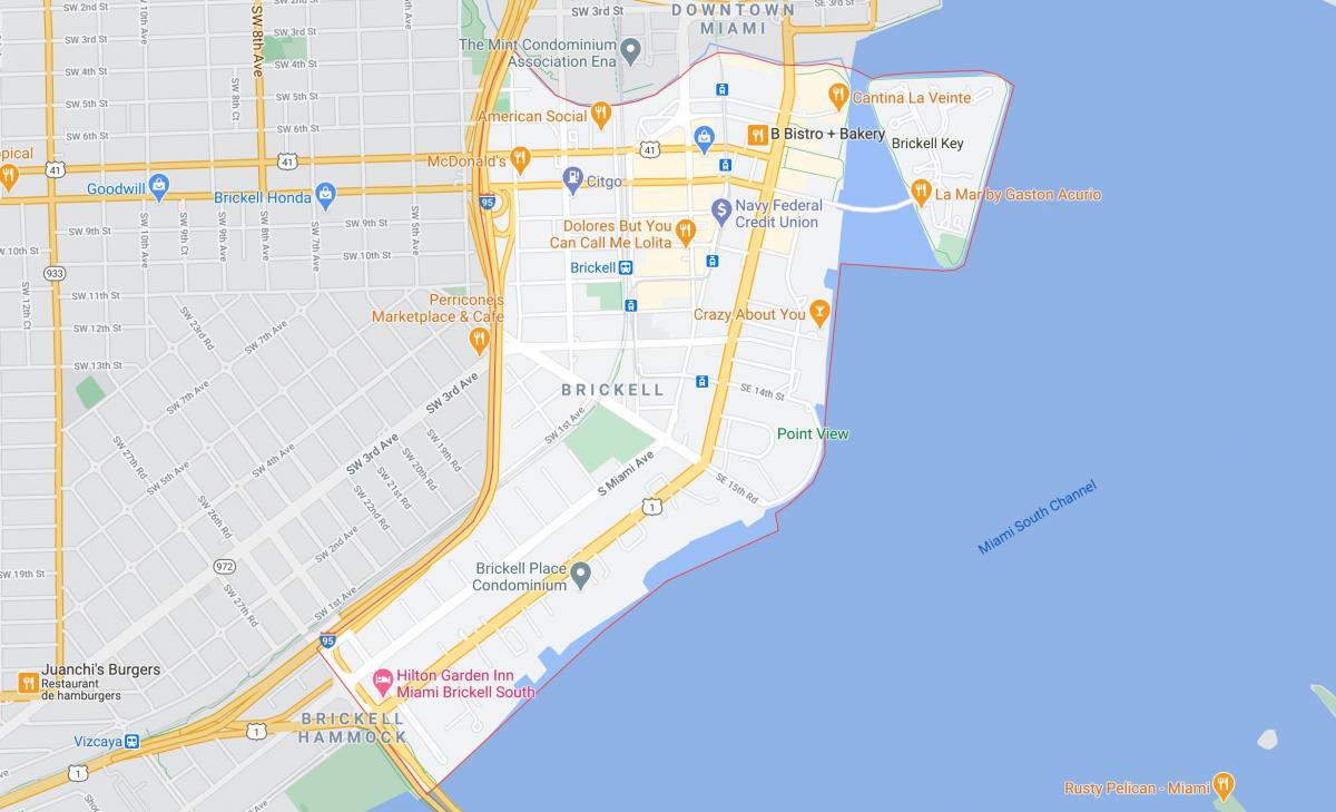 mappa di Miami Brickell