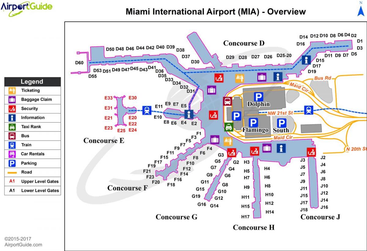 mappa aeroporto di Miami