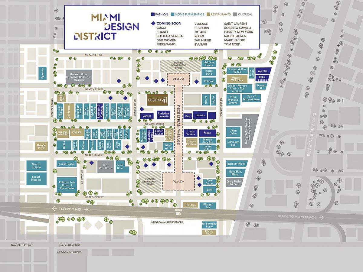 mappa di Miami design district