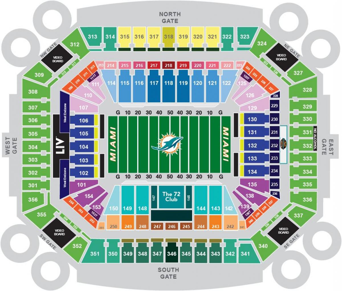 Sun Life stadium seating mappa