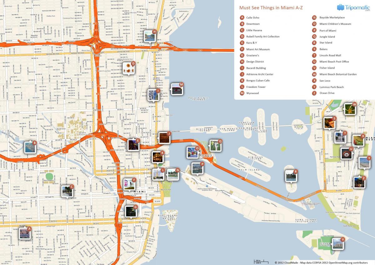 Miami attrazioni turistiche mappa