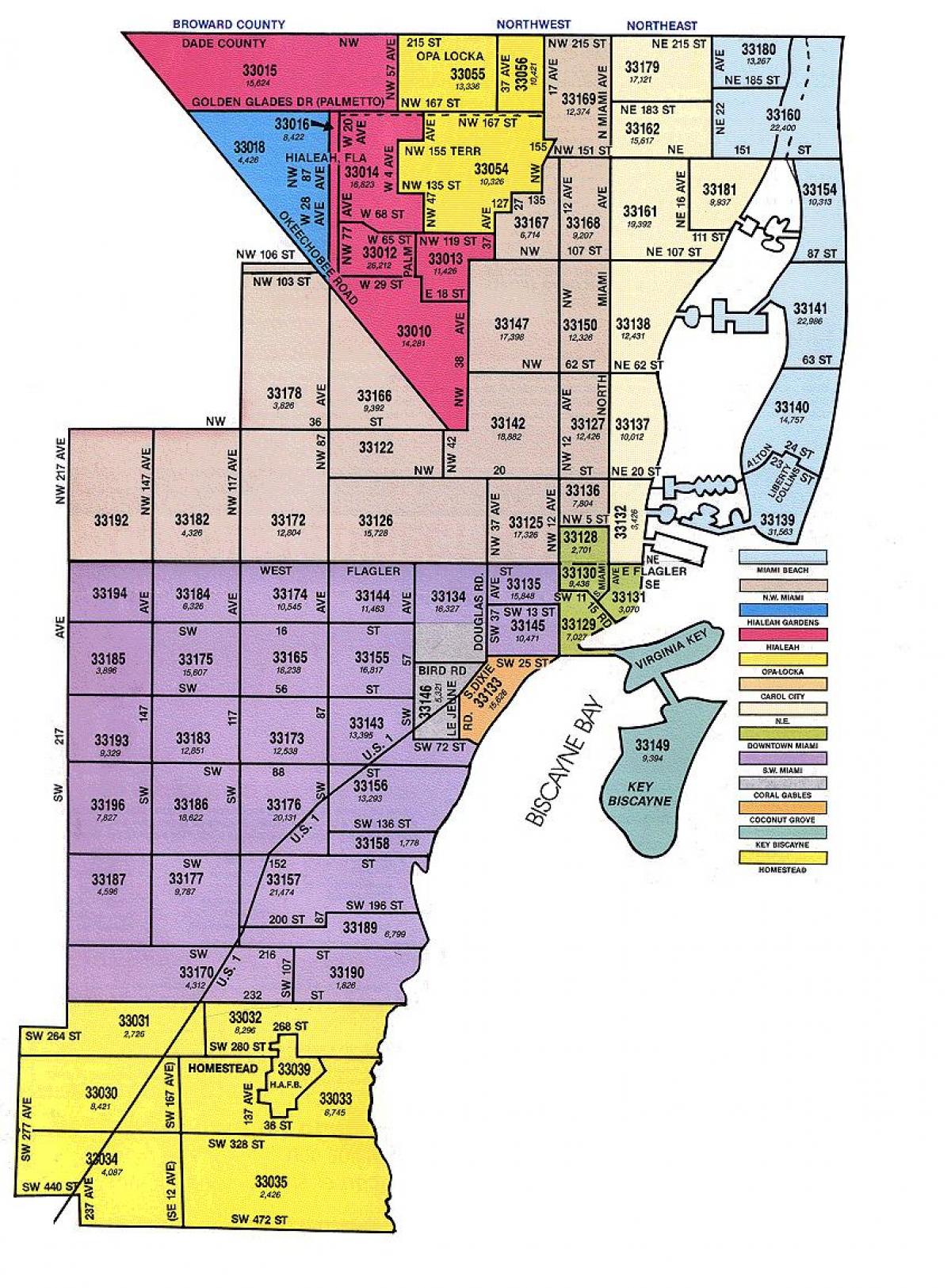 Miami FL c.a.p. mappa