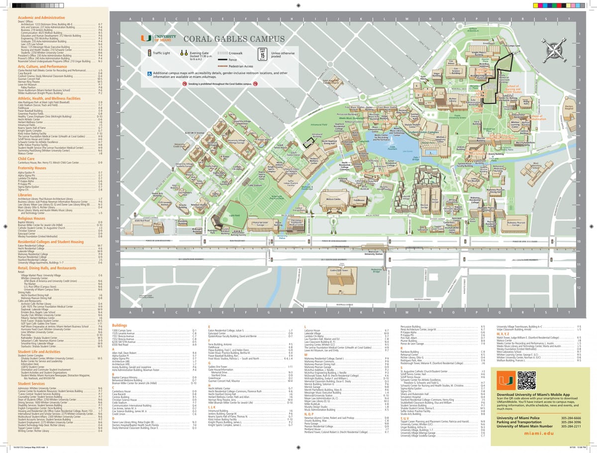 università di Miami mappa del campus