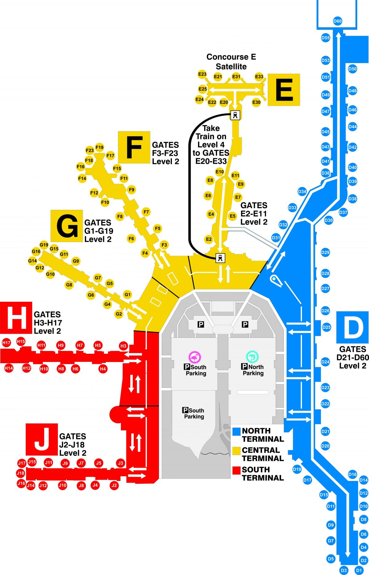 mappa di Miami airport