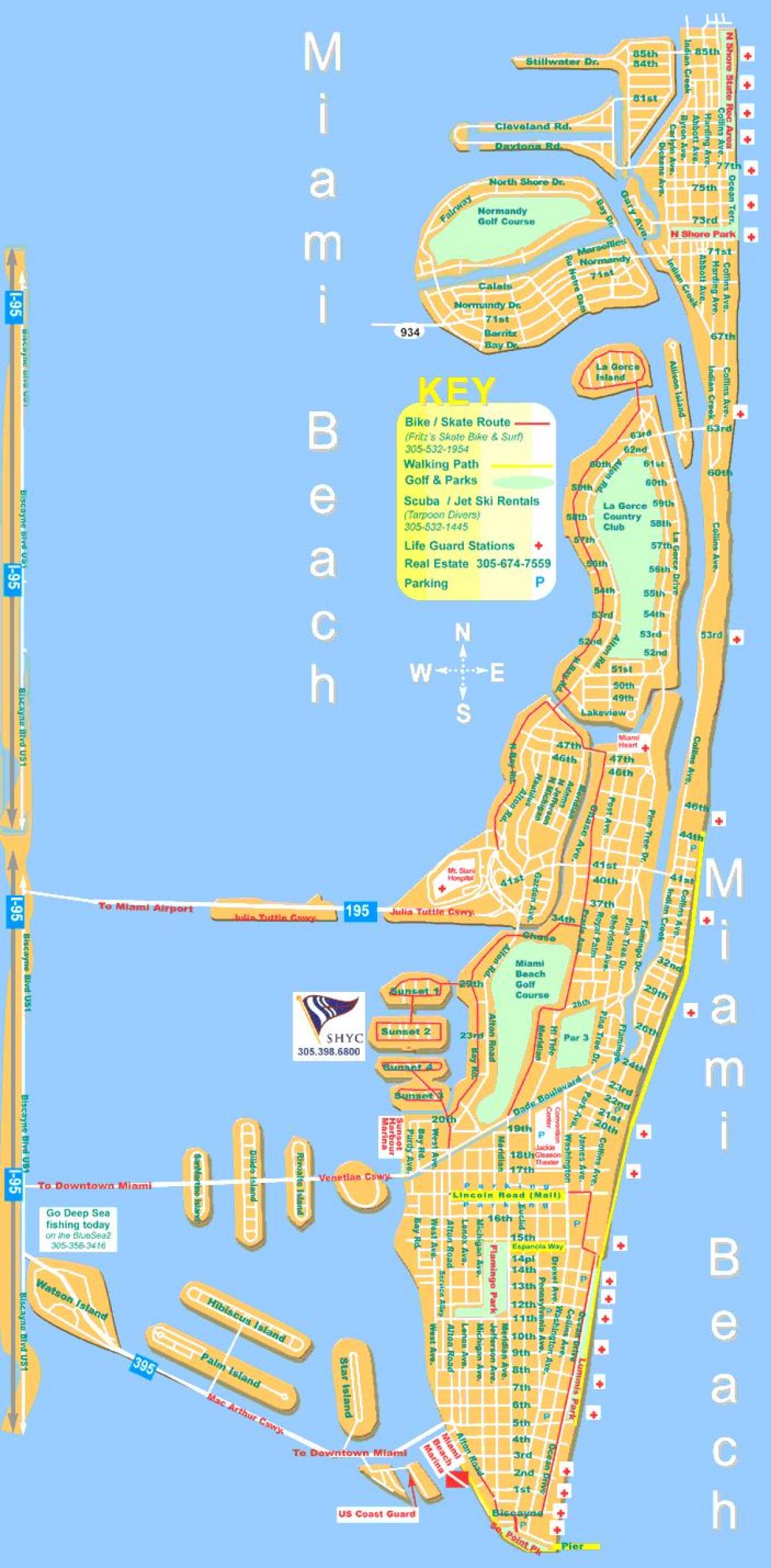 mappa di Miami beach