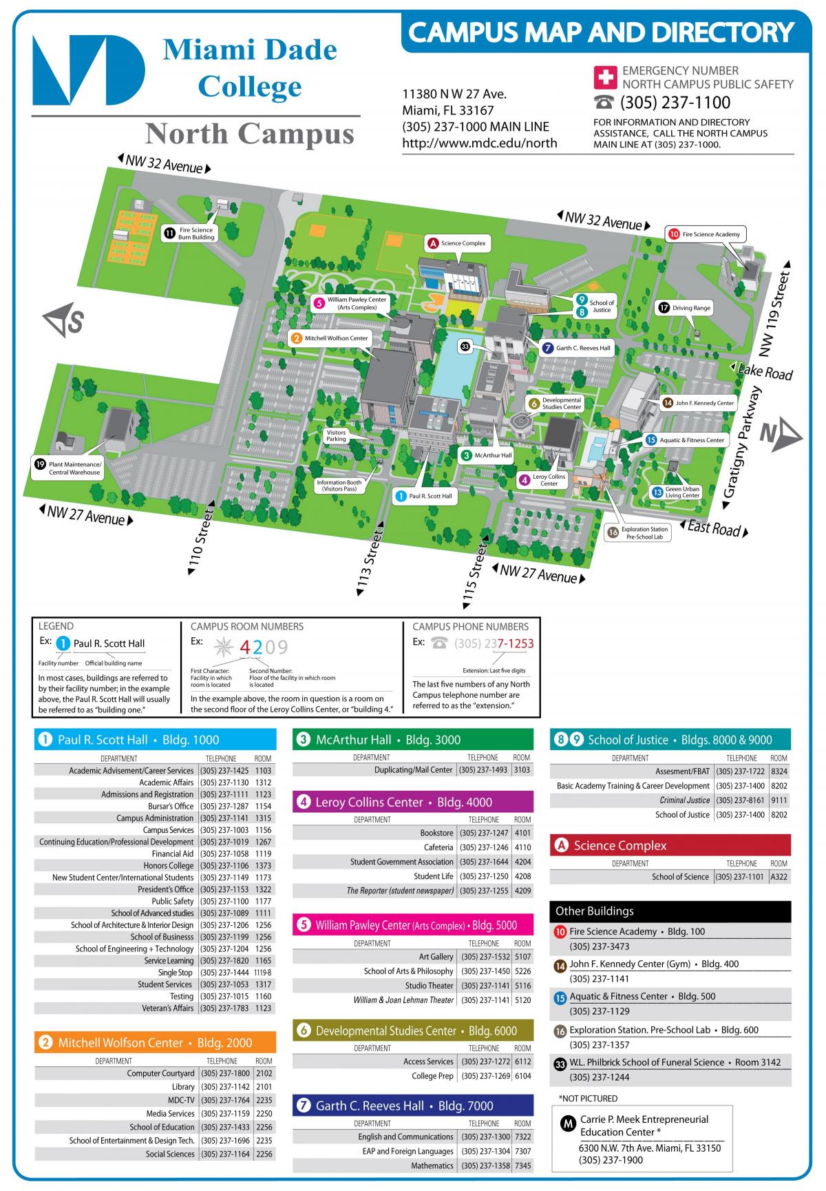 Miami Dade college north campus mappa