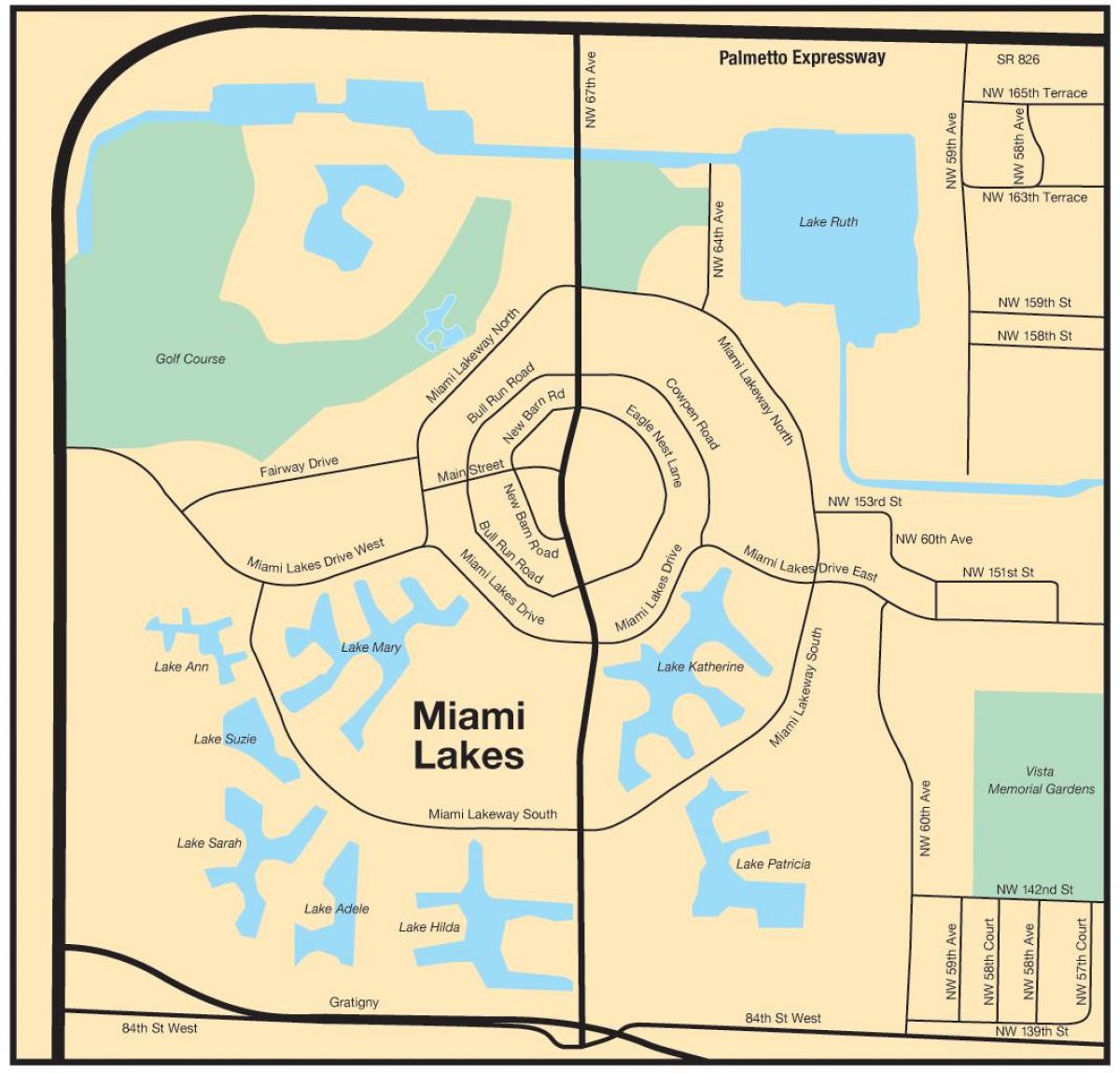 mappa di Miami lakes