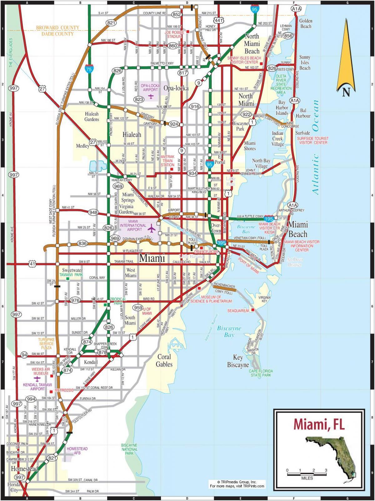 strade a pedaggio in Miami mappa