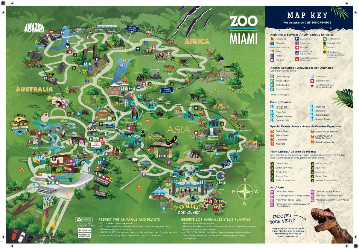 lo zoo di Miami mappa