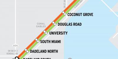 Metrorail mappa di Miami