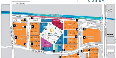 Sun Life stadium parcheggio mappa